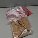 Zopeal Christmas Woven Basket with Gift Bag, Ribbon and Red Tissue Paper Gingerbread Man Emoticon Woven Bin Empty Shelf Basket Holiday Decorative for Xmas Gifts, 12 x 8 x 5 inch