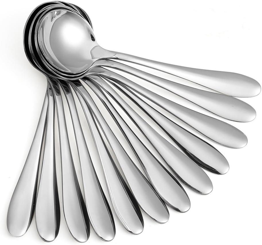 Large Soup Spoons/Stainless Steel Bouillion Spoons,12-Piece,7.7 Inches