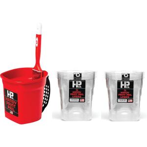 Handy Paint Pail Kit, Disposable Liners and Paint Brush for Trim, Cut-Ins, and Small Painting Projects, Active Painters Dream Package, Red Kit 1