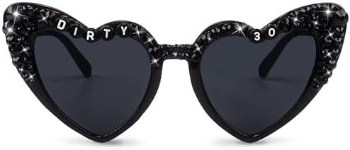 30th Birthday Glasses 'Dirty 30' Bday Party Supplies, Birthday Glasses for Thirtieth Birthday Gift Accessories Party Favors