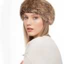 Loritta Womens Winter Headbands Faux Fur Headband Elastic Ear Warmers Furry Ear Muffs,Dark Brown