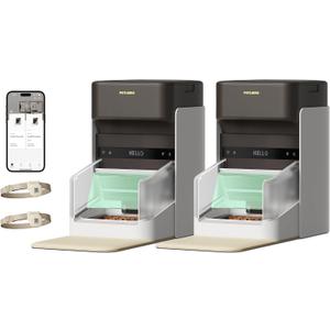 PETLIBRO RFID Multiple Cats Feeder 2 Packs, Tag Activated Exclusive Meals, 5G&2.4G Wi-Fi Auto Food Dispenser for Pets with Different Diets and Stop Food Stealing
