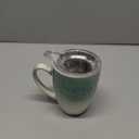 Bosmarlin Ceramic Tea Cup with Infuser and Lid, 13.5 Oz, 5 Colors to Choose, Microwave and Dishwasher Safe, Steeping Tea Mug with Strainer, Reactive Glaze (Green)