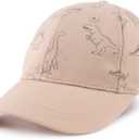 Baby Boy Baseball Cap Toddler Girl Trucker Hat Kids Dinosaur Hats Infant Ball Caps Spring Summer (Beige)