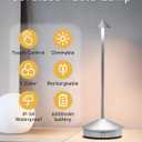 Cordless Table Lamps,LED Rechargeable Desk Lamp,Portable Modern USB Battery Operated Lights,Outdoor Waterproof Touch Dimmable,for Patio,Restaurant,Bar,Camping,Dining Home (2Pcs-Silver)