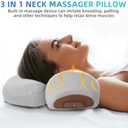 Pillow Traction Massager,3-in-1 Neck Pillow with Heat Therapy, Massage and Stretching (Light Gray)