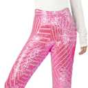 Nawgut Sequin Flare Pants Sparkly Glitter High Waisted Bell Bottom Trousers Disco Party Clubwear for Women S