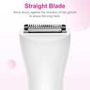 Bikini Trimmer, Funstant Electric Razor for Women with Comb, Cordless Safe Hair Trimmer Floating Foil for Dry Use, Battery Operated Personal Shaver for Lady Girl, Pubic Hair, Delicate Private Area