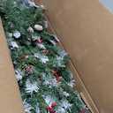 6.5 FT Artificial Christmas Tree Hinged w/ 420 Warm LED Lights & 207 Red Berries