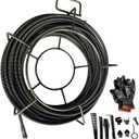 Drain Cleaning Cable with 8 Cutter for 2" to 4" Pipes, 50 Feet x 1/2 Inch