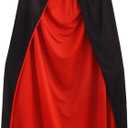 IMIKEYA 55-Inch Black and Red Vampire Cape, Dual-Layer Polyester Cloak with Stand Collar for Adult Cosplay and Party Decoration