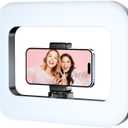 Smartphone Video Rig with Rechargeable Light, Handheld Ring Light for Phone, Phone Stabilizer for Video Recording, Camera, Selfie, Make up, Photography, with 3600mAh Build-in Battery