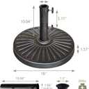 EliteShade USA Umbrella Base Stand Market Patio Outdoor Heavy Duty Umbrella Holder with Concave Radial Pattern,Bronze
