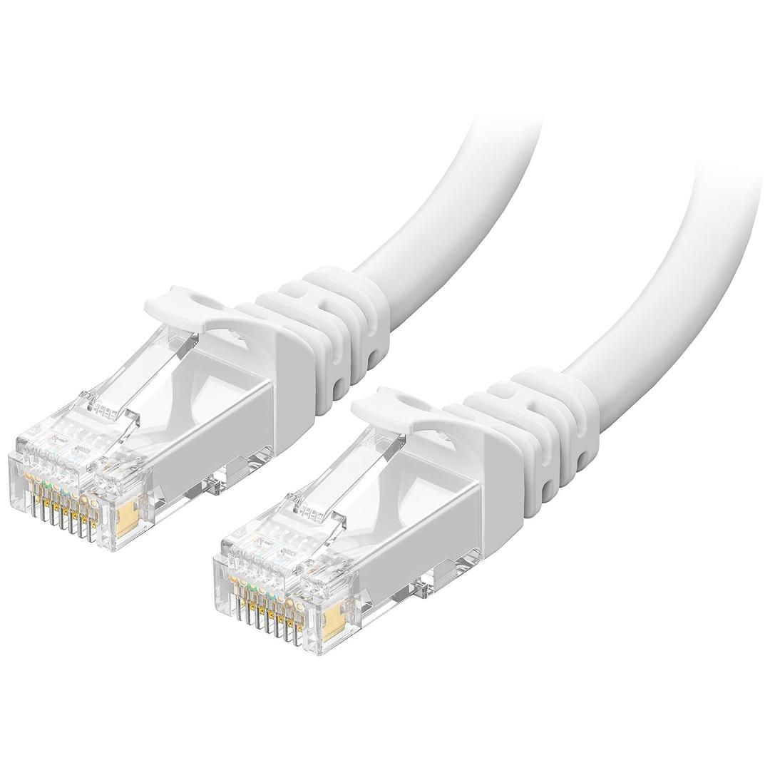Cable Matters 10Gbps Snagless Cat 6 Ethernet Cable - 50ft, Cat 6 Cable, Cat6 Cord, Ethernet Cord, White