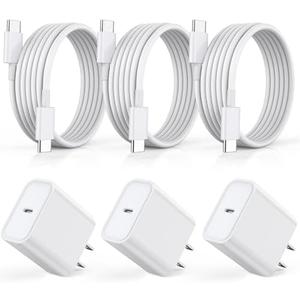 Fast Charger for iPhone 17 16 15, 3Pack USB C iPad Charge PD Fast Charger Block 6FT Long USBC to Type C i Phone Charging Cable Cord for iPhone 17 Air/Pro/Pro Max/16 Pro/Plus/15/15 Pro/Pro Max,iPad Pro