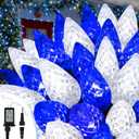 Upgraded 250 LED C6 Connectable Christmas String Lights Blue and White, 82FT Waterproof Christmas Twinkle Light Outdoor, Plug in Fairy Light Indoor with 13 Modes & Timer for Christmas Tree Decorations