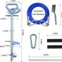 Dog Stake and 45ft Cable, 360 Swivel Runner for Yard, Anchors for Large Dogs up to 150 lbs, Heavy Duty Tie Out for Sand/Beach