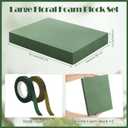 Elcoho 2 Pack Large Floral Foam Base 15.7"L x 11.8"W x 2.4"H Floral Foam Block with 4 Floral Tape Wet Dry Floral Foam Brick for Home Wedding Centerpieces Fresh or Artificial Flowers DIY Arts Crafts