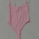 SUUKSESS Women Sexy Square Neck Thong Bodysuit Backless Cami Bodysuit Top (Small, Baby Powder)