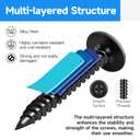 100Pcs #10 x 3 Wood Screws 3 Inch, Phillips Modified Truss Head Wood Screws, Zinc Oxide Black Self Tapping 3 Inch Screw for Woodworking, Household Appliances, Furniture, Outdoor