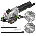 GALAX PRO 4Amp 3500RPM Circular Saw with Laser Guide, Max. Cutting Depth1-11/16"(90), 1-1/8"(45Compact Saw with 4-1/2" 24T TCT Blade, Vacuum Adapter, Blade Wrench, and Rip Guide