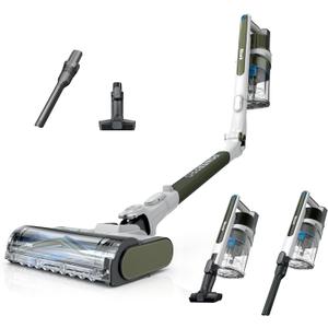 Shark PowerPro Flex Pet Plus Cordless Vacuum, FloorDetect Technology, MultiFLEX Wand, HEPA Filter, for Carpets & Hard Floors, Up to 50-Minute Runtime, Powerful Pet Hair Pickup, Olive, IZ387H