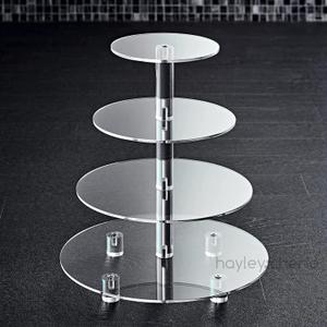 4 Tier Cupcake Stand, Round Acrylic Cupcake Tower, Multi Tiered Cake Stand, Large Clear Holder for Dessert Table Display, Weddings, Graduations, Birthday, Tea Party, Baby Shower, Donut Tree, Pastry