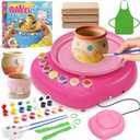 TingingYuli Pottery Wheel for Kids with Clay Kit - Arts and Crafts for Kids Ages 6-8 8-12, Complete Pottery Kit with Air Dry Clay and Painting Tools, Easter Christmas Birthday Gift for Boys Girls (rose)