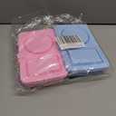 Stuuikf 2-Pack Silicone Snack Containers with Cutlery Strap & Double Compartment, Collapsible Box with Secure-Snap Lids for Travel, Office, Picnic (Blue & Pink)