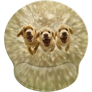 Cute Dog Mouse Pads for Desk, Golden Retriever Ergonomic Mouse Pad with Wrist Rest, Gaming Mouse Pad with Wrist Support, Funny Mouse Pads for Desk, Computer Mousepad with Non-Slip Pain Relief PU Base