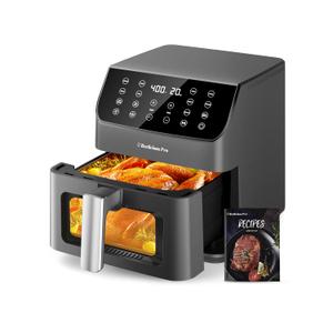 Beelicious Large AirFryer, 12-in-1 Digital Airfryer with Window, Dishwasher Safe, 5.8Qt, 40+ Recipes, Flavor-Lock Tech, Shake Reminder, Compact, Quiet, Nonstick Air Fryers. Black6.26