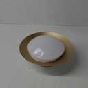 Dimmable Small Mid Century Modern Flush Mount Ceiling Light with Acrylic Shade,White and Gold LED Ceiling Lights,5CCT 2700K-6000K Light Fxiture for Hallway Entryway Bedroom Kitchen Laundry Room 11.8in
