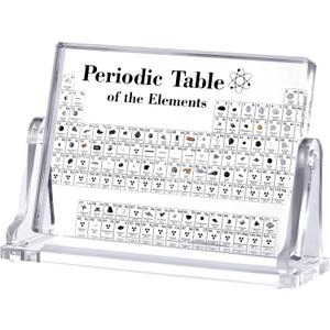 HeiMma Acrylic Periodic Table with Real Elements InsideSize: 6.7 * 4.7, Valentines Day Gift for Kids for Science Lovers Science Teacher Student