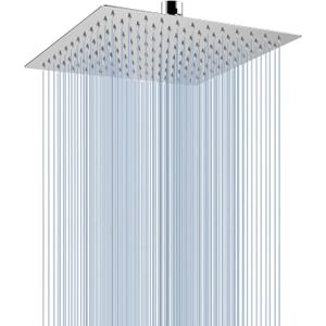 Voolan Rain Shower head, High Pressure Shower Head Made of 304 Stainless Steel, Relaxed Shower Experience Even at Low Water Flow and Pressure (10" Chrome)