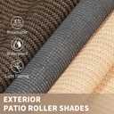 Outdoor Roller Shade 6' W x 6' L Cordless Patio Shades Roll Up Outdoors Blinds with UV Protection, Exterior Roller Shades Cloth for Porch Pergola, Dark Gray, 72"W x 72"H