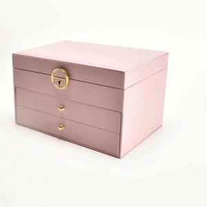 RWCCCRWS Piece of High-capacity Three-layer Jewelry Box Drawer Jewelry Box Storage Earrings Necklace Ring, Pink