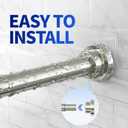 Mcrbeay Shower Curtain Rod, 1" Diameter Heavy Duty Tension Shower Rod, Non Slip Adjustable 28-74 inch No Drill Shower Curtain Rods Spring Tension For Bathroom, Shower Stall, No Rust, Brushed Nickel