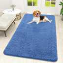 OLANLY Dog Door Mat for Muddy Paws 59x32, Absorbs Moisture and Dirt, Absorbent Non-Slip Washable Doormat, Quick Dry Chenille Mud Mat, Entry Indoor Entryway Carpet for Inside Floor, Cornflower Blue