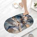 Light Grayish-Blue Gold Marble, Super Absorbent Quick-Drying Bathroom Mat Rug, Rubber Non-Slip Bottoms, Easy to Clean,Ultra Thin Bathroom Rugs Fit Under Door and Bathtub(1624Inch)