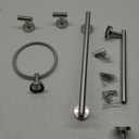 6 Pieces Brushed Nickel Bathroom Hardware Accessories Set Hand Towel Ring 16&23.6 inch Round Towel Bar Silver Toilet Paper Holder Towel Hooks 2 Pieces SUS 304 Stainless Steel,Heavy Duty,Wall Mounted
