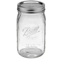 Ball Quart (32oz) Jar with Silver Lid, Wide Mouth, 1 Jar
