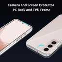 for Samsung Galaxy S22 Case Clear, Anti-Yellowing 6.1 Inches Slim Fit Heavy Duty Protection Wireless Charging Lightweight Shockproof Anti-Slip Transparent TPU and PC Back Protective Phone Cover