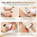 Lymphatic Drainage Massager, Anti Cellulite Massage Tool & Body Sculpting Machine with 30-Level Microcurrent, Light, Heat & Vibration for Legs, Arms & Belly, Helps Reduce Stretch Marks & Cellulite