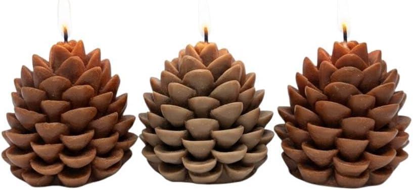 Scented Pine Cone Candle Set of 3  Rustic Fall Decor, Handmade Soy Wax Candles, Autumn Thanksgiving Christmas Decorations & Holiday Centerpieces Scented Pine Cone Candle Set of 3  Rustic Fall Decor, Handmade Soy Wax Candles, Autumn Thanksgiving Christmas Decorations & Holiday Centerpieces