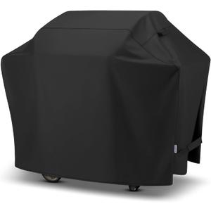 Gas Grill Cover 60 Inch, Outdoor Heavy Duty Waterproof Barbecue Gas Cover, UV and Fade Resistant, All Weather Protection Compatible for Weber Charbroil Brinkmann Grills and More, Black