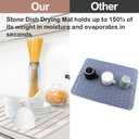 Large Stone Dish Drying Mats for Kitchen Counter, 23"(L)16"(W) Diatomaceous Earth Mats, Water-Absorbent Collapsible Multi-Purpose Stone Drying Tray for Cups Dishes Bottles, Match Any Countertop