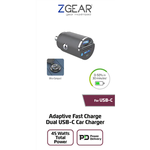 Zgear 45 Watt Dual USB-C Car Charger