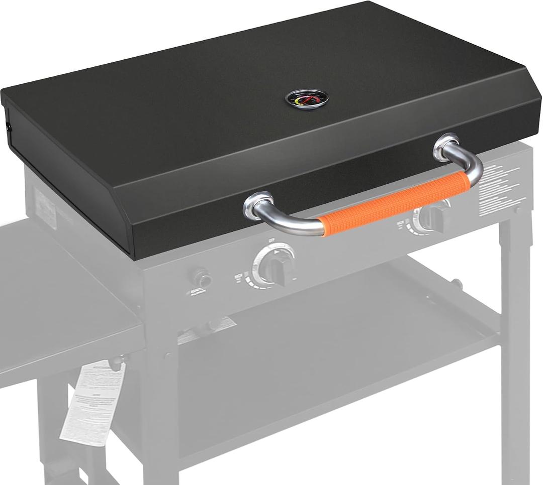 Hinged Lid for Blackstone 28 inch Griddle, Hood Hard Cover Hinged Lid with Thermometer for Blackstone 28" Grill Griddle Lid 1517 1853 1605 1856 Replacement Parts Tabletop Accessories