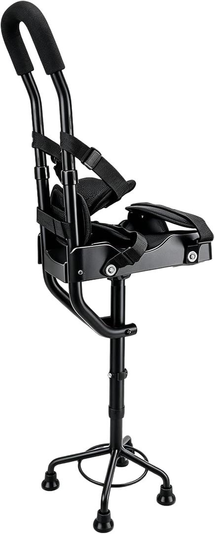 Hands Free Knee Crutch - Adjustable Aluminum Knee Crutches for Adults - Peg Leg Crutch with 4-Prong Stable Base, Hands Free Crutch for Men Women, Lightweight Mobility Aid
