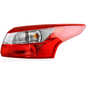 Tail Lights Outer Compatible with 2012-2014 Ford Focus S SE SEL Titanium Sedan Halogen Type Brake Rear Lamp Taillights Replacement for FO2819151